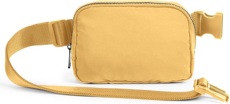 ODODOS Unisex Mini Belt Bag with Adjustable Strap Small Fanny Pack for Workout Running Traveling Hiking, Buff Yellow - Image 3